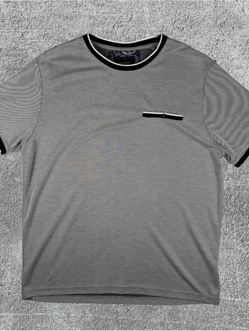 Men’s Cactus Man Gray Black Short Sleeve T-Shirt Size XL